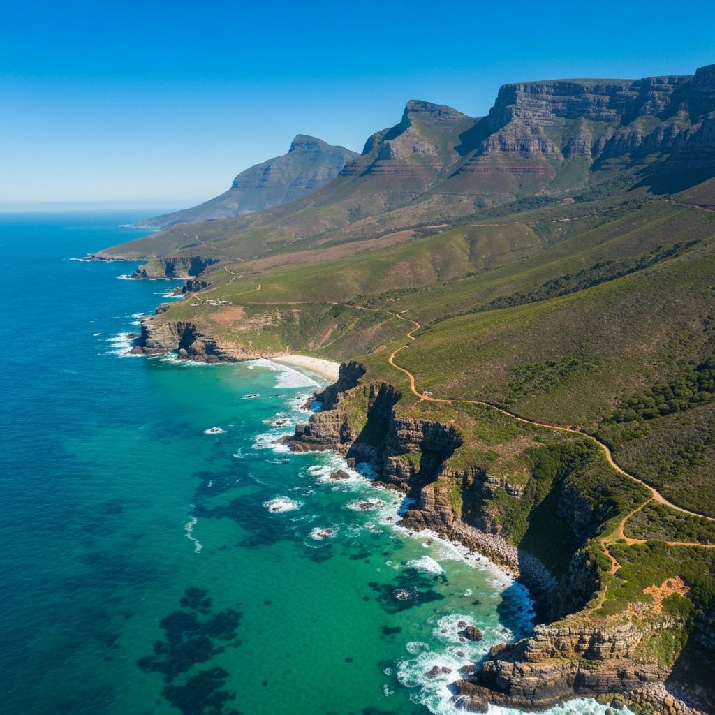 Coastal False Bay Cliffhanger route with dramatic cliffs and ocean views
